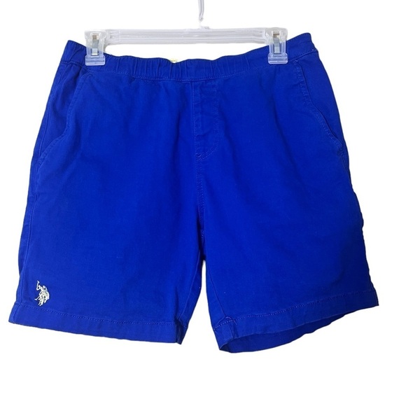 U.S. POLO ASSN. Men’s Stretch Twill Jogger Short Blue Elastic Waist Size XS Y2K - Picture 3 of 9